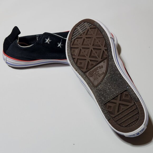 Girls’ Converse All Star Slip-On Sneakers – Stars & Stripes | Size 2 - Picture 4 of 6